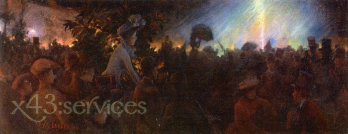 Charles Courtney Curran - Abendbeleuchtungen bei der Pariser Ausstellung - Evening Illuminations at the Paris Exposition